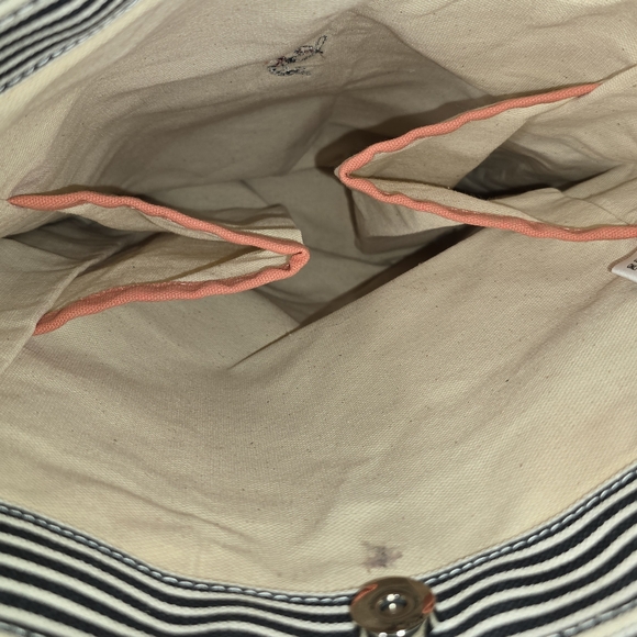 Ame & Lulu Preppy Canvas Tennis Tote Bag Pickleball Country Club - Picture 3 of 5